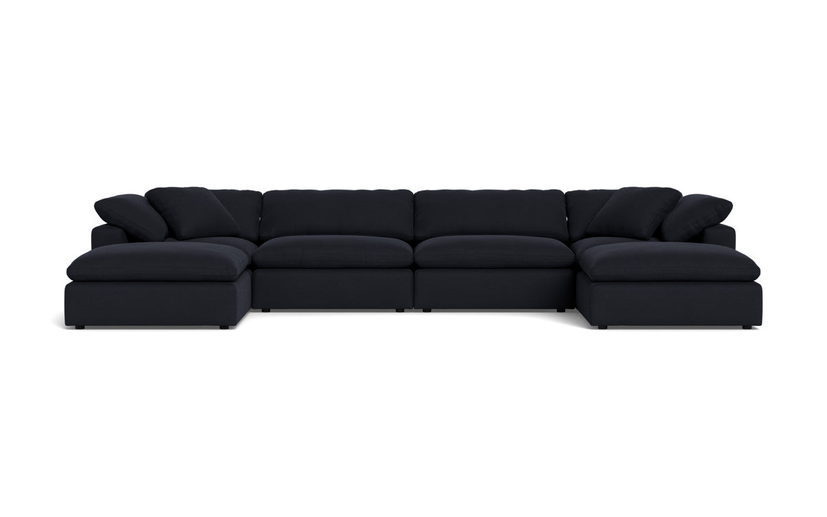 Fluffy 4 Piece Sectional W/Double Otto - Dream Onyx