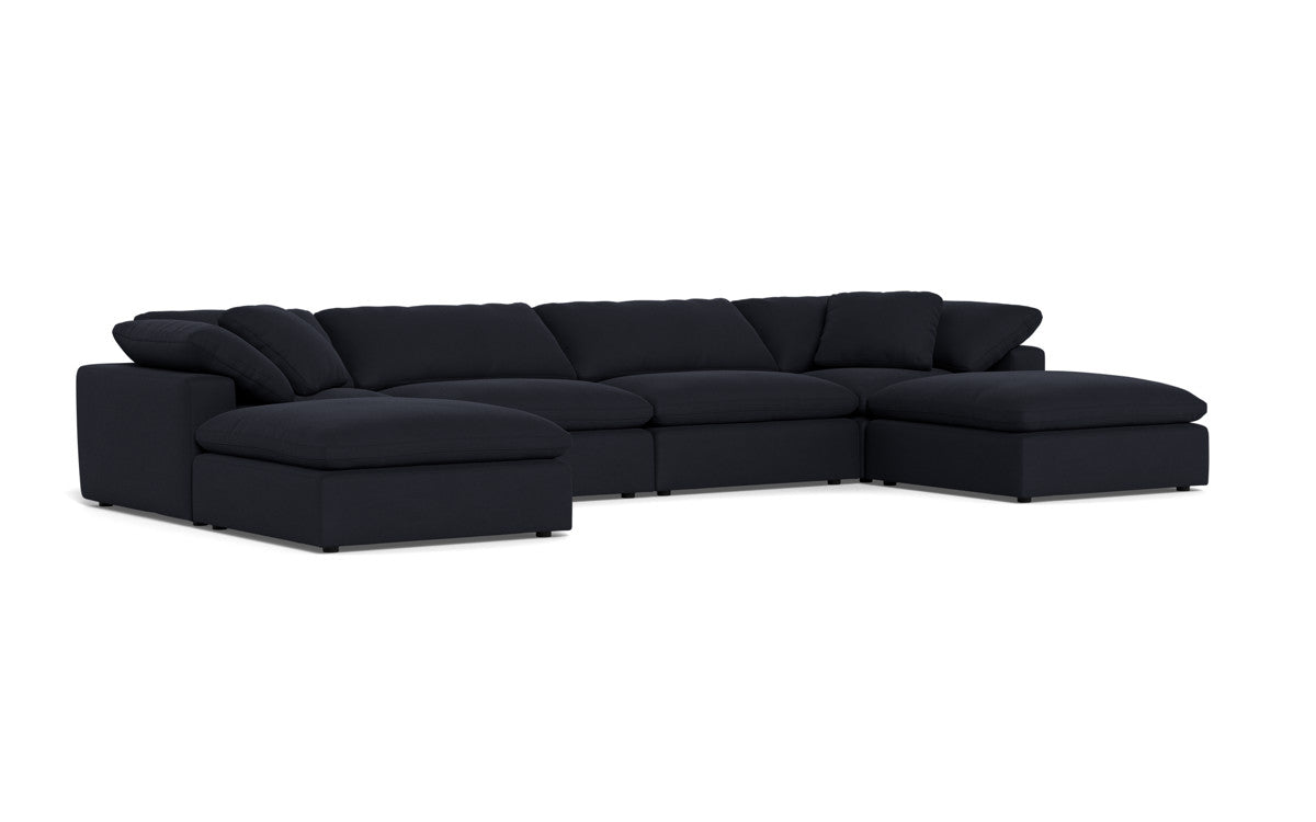 Fluffy 4 Piece Sectional W/Double Otto - Dream Onyx