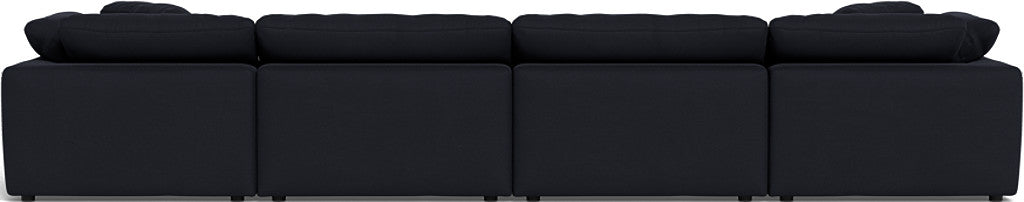 Fluffy 4 Piece Sectional W/Double Otto - Dream Onyx