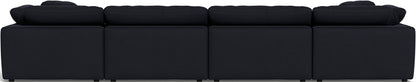 Fluffy 4 Piece Sectional W/Double Otto - Dream Onyx