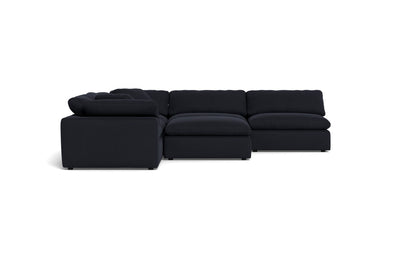 Fluffy 5 Piece Sectional W/Ottoman - Dream Onyx