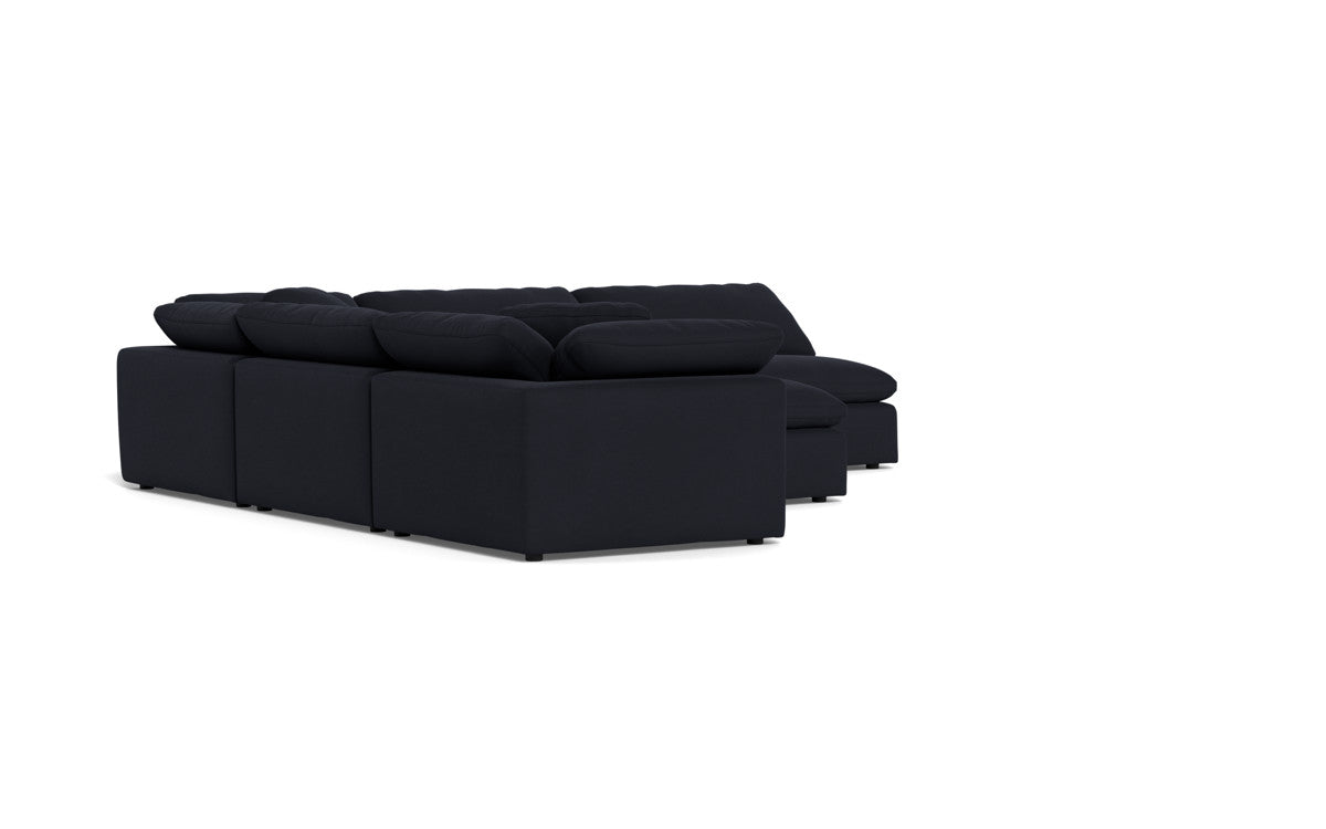 Fluffy 5 Piece Sectional W/Ottoman - Dream Onyx