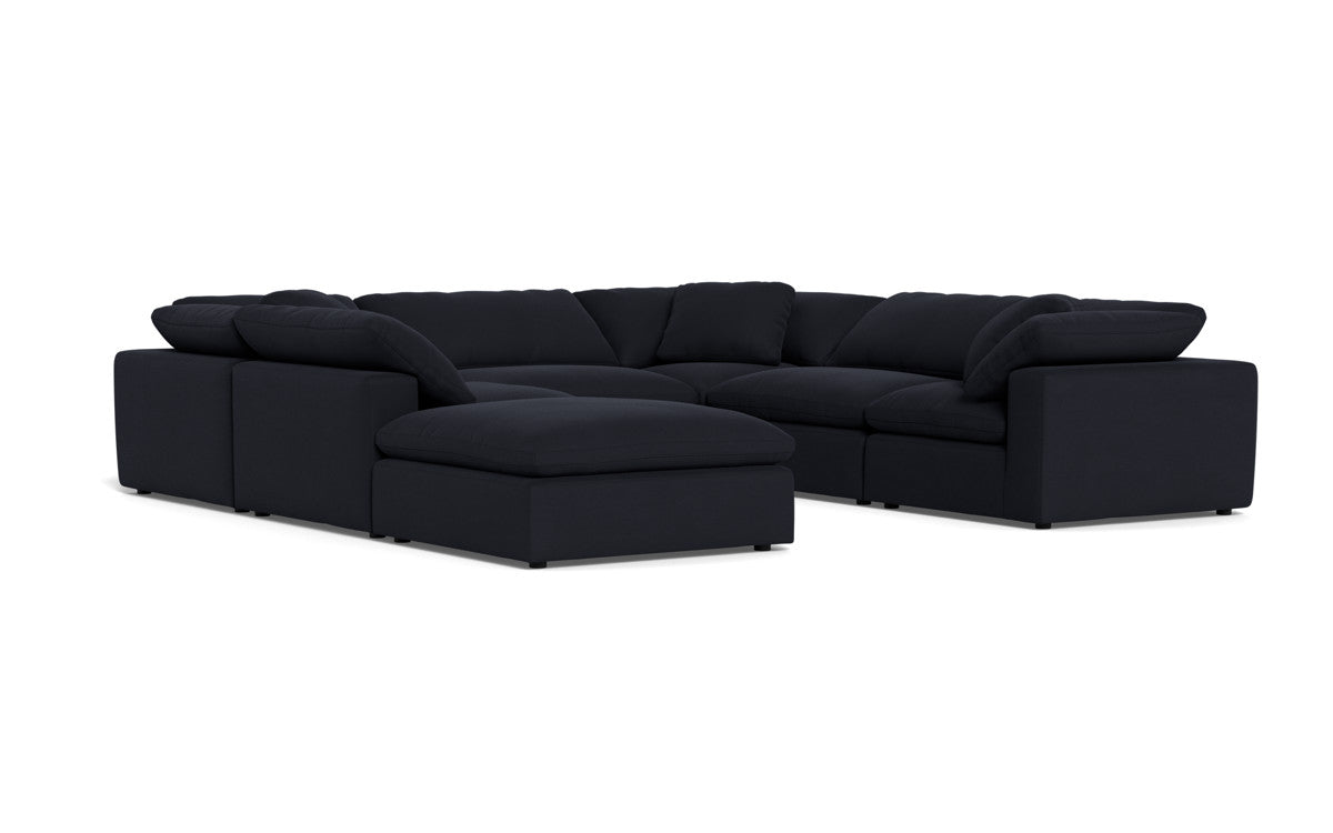 Fluffy 6 Piece Sectional W/Ottoman - Dream Olive