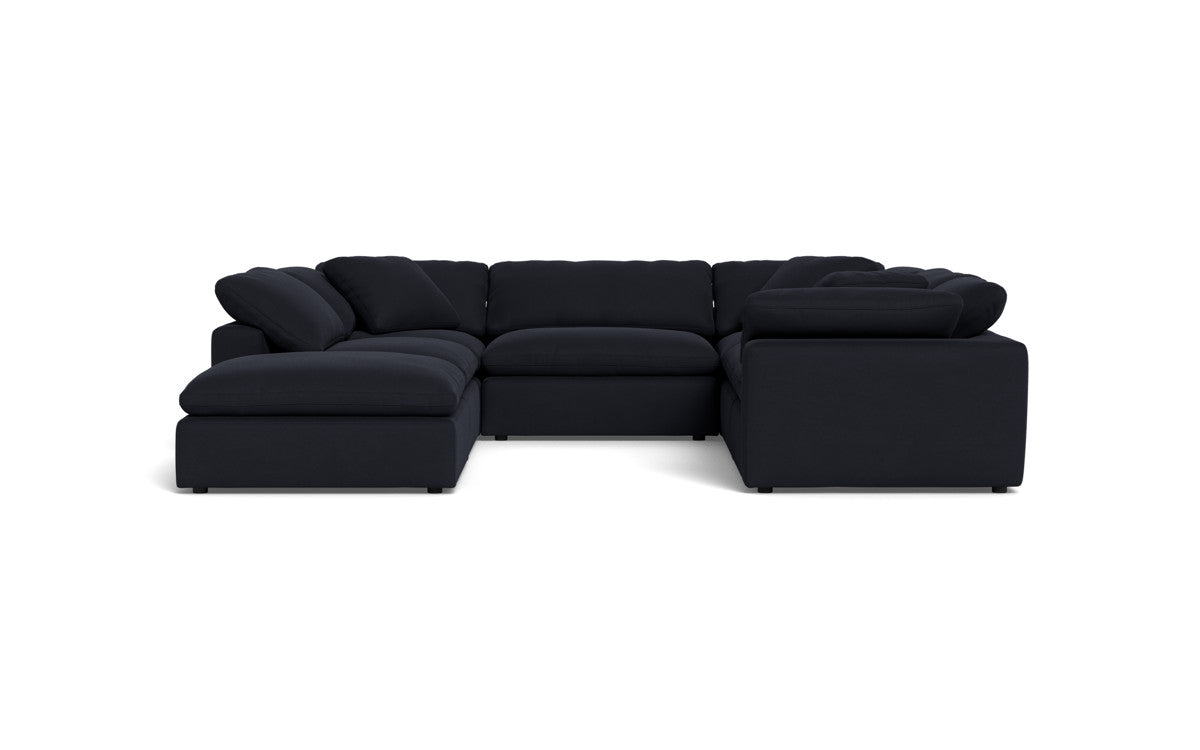 Fluffy 6 Piece Sectional W/Ottoman - Dream Onyx