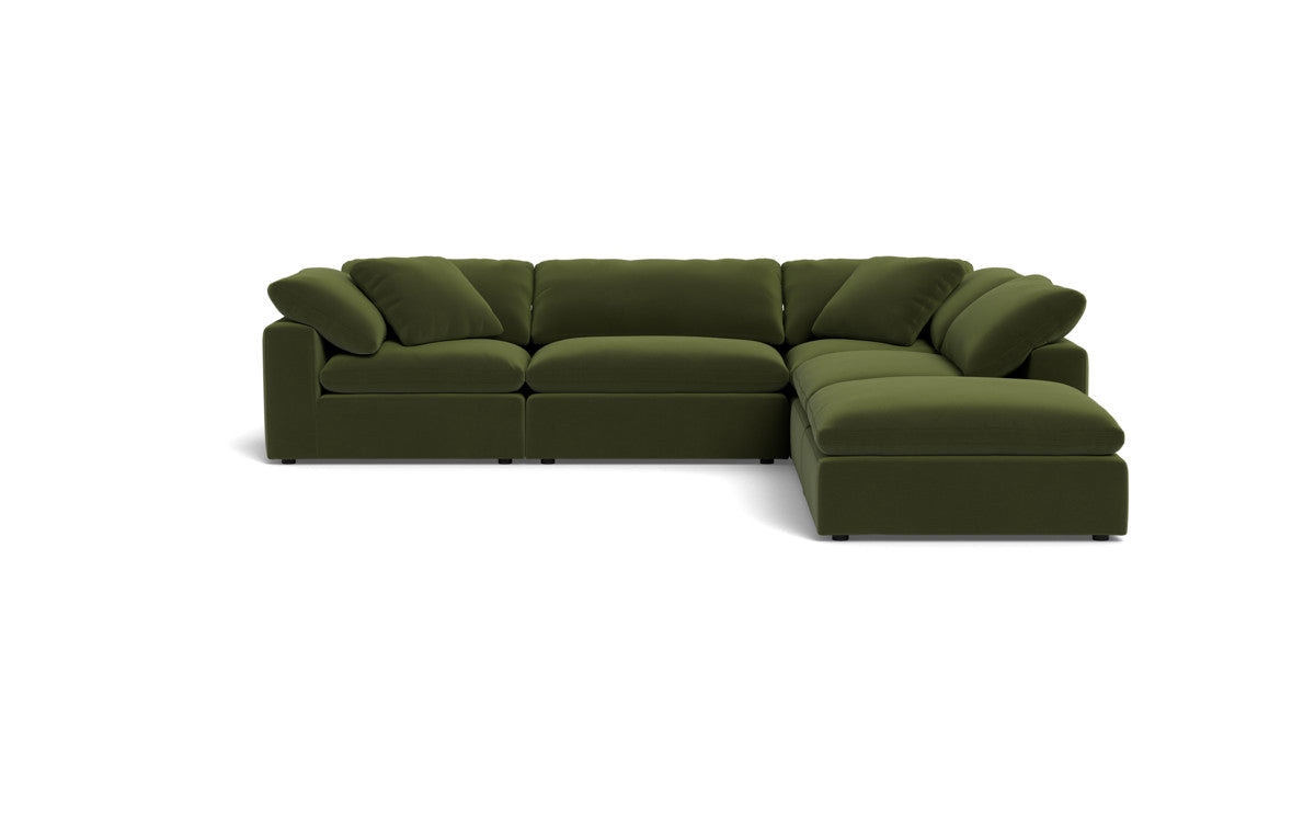 Fluffy 4 Piece Sectional w/Otto - Dream Olive