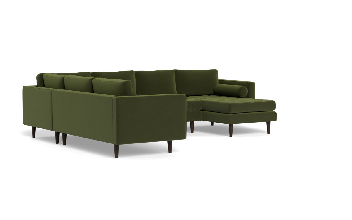 Ladybird 133" Corner Sectionals w. Right Chaise - Dream Olive