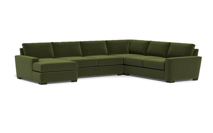 Mas Mesa 162" Deep Corner Sectionals w. Left Chaise - Dream Olive