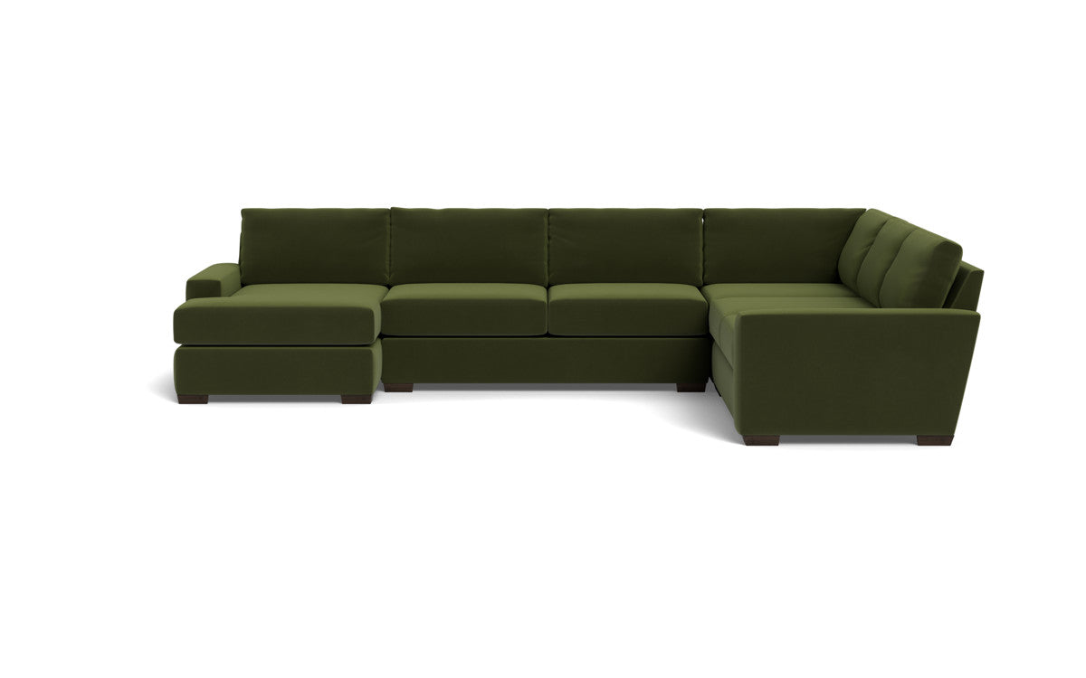 Mas Mesa 162" Deep Corner Sectionals w. Left Chaise - Dream Olive