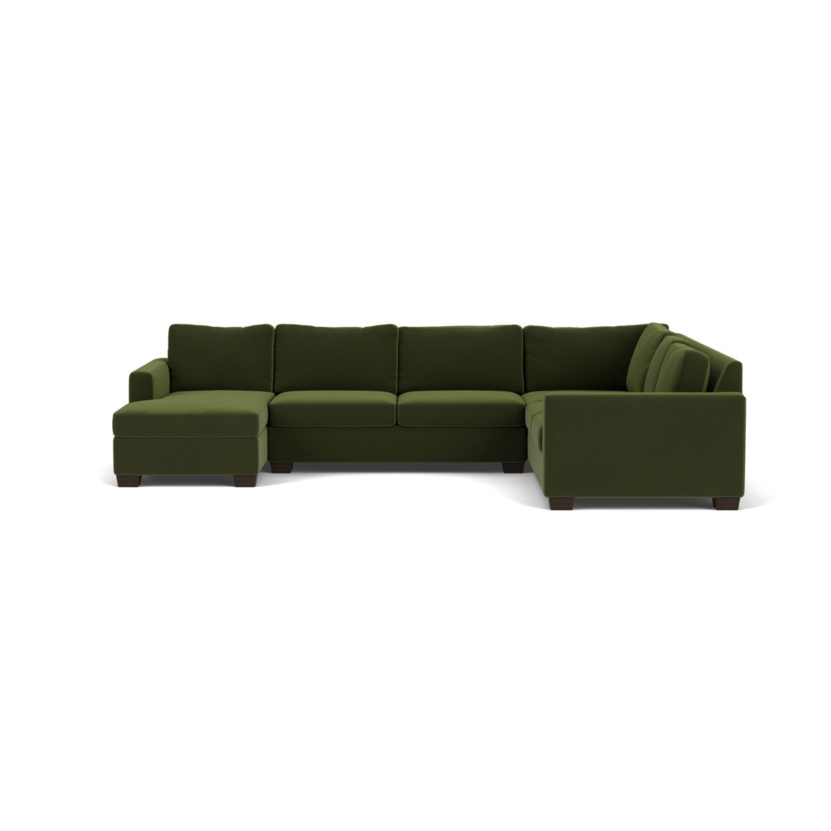 Track 141" Corner Sectionals W. Full Sleeper & Left Chaise - Dream Olive