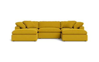 Fluffy 3 Piece Sofa W/Double Ottoman - Sorrento Sunflower