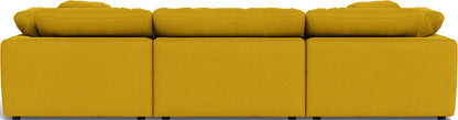 Fluffy 3 Piece Sofa W/Double Ottoman - Sorrento Sunflower