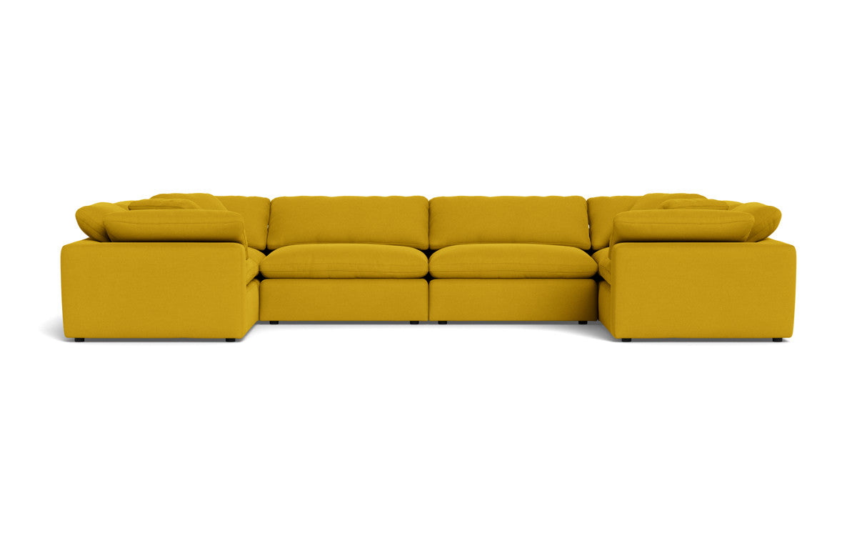 Fluffy 4 Corner U Sectional - Sorrento Sunflower