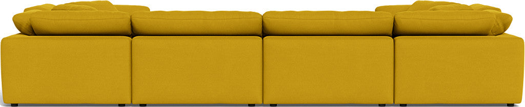 Fluffy 4 Corner U Sectional - Sorrento Sunflower