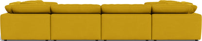 Fluffy 4 Corner U Sectional - Sorrento Sunflower