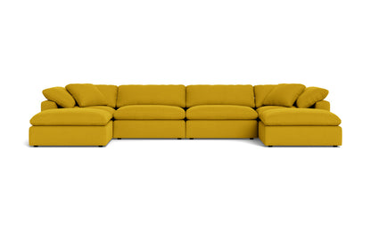 Fluffy 4 Piece Sectional W/Double Otto - Sorrento Sunflower