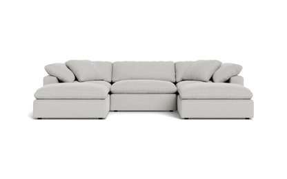 Fluffy 3 Piece Sofa W/Double Ottoman - Dream Dove