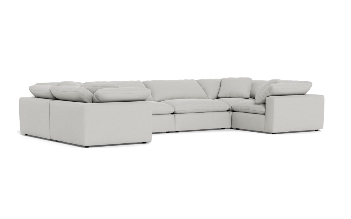 Fluffy 4 Corner U Sectional - Dream Dove