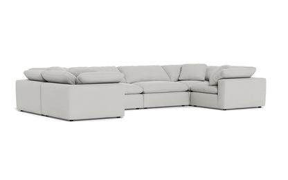 Fluffy 4 Corner U Sectional - Dream Dove