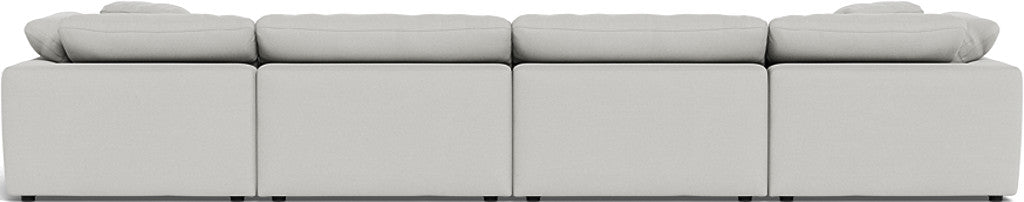 Fluffy 4 Piece Sectional W/Double Otto - Dream Dove