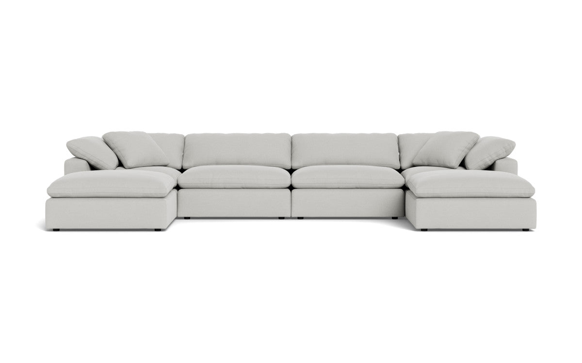 Fluffy 4 Piece Sectional W/Double Otto - Dream Dove