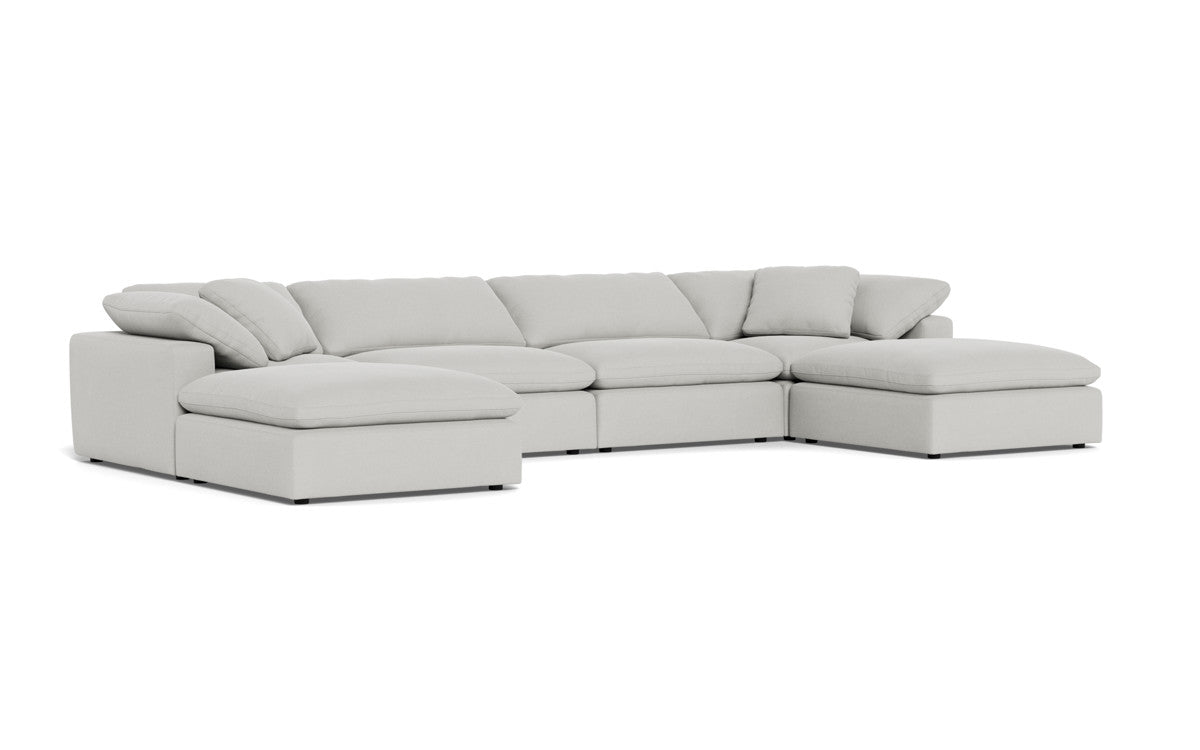 Fluffy 4 Piece Sectional W/Double Otto - Dream Chocolate