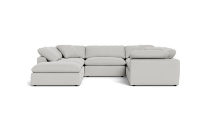 Fluffy 6 Piece Sectional W/Ottoman - Dream Dove