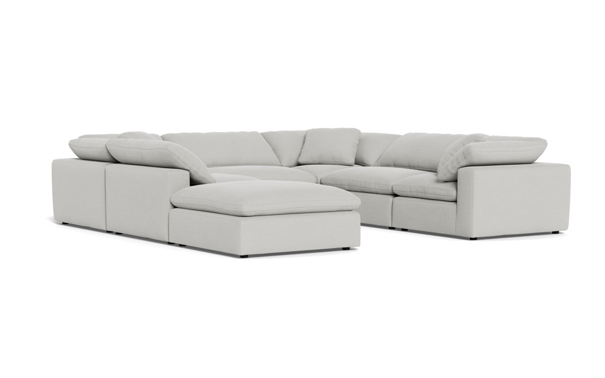 Fluffy 6 Piece Sectional W/Ottoman - Dream Dove