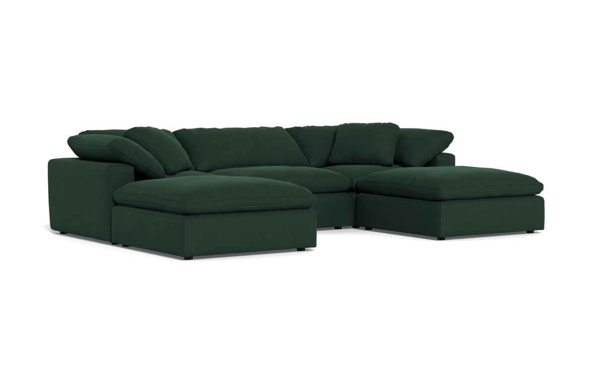 Fluffy 3 Piece Sofa W/Double Ottoman - Dream Forest