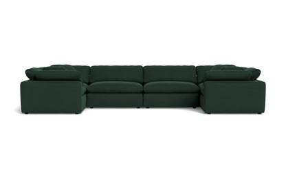 Fluffy 4 Corner U Sectional - Dream Forest