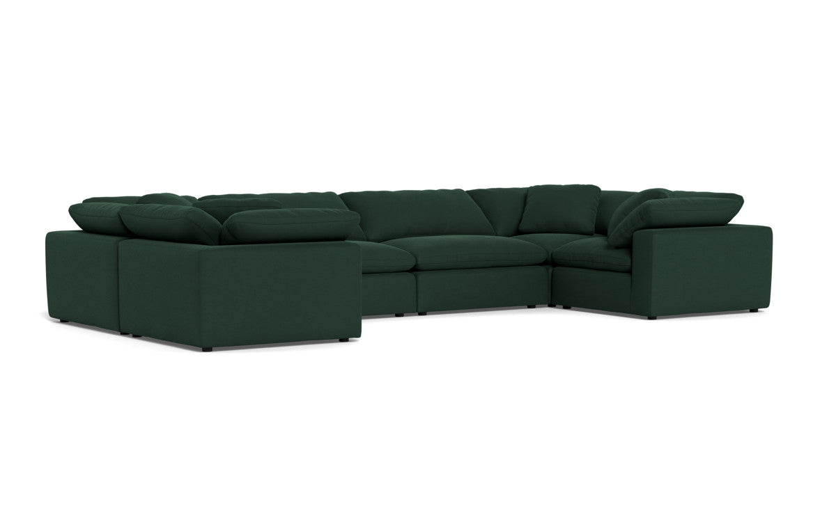 Fluffy 4 Corner U Sectional - Dream Forest