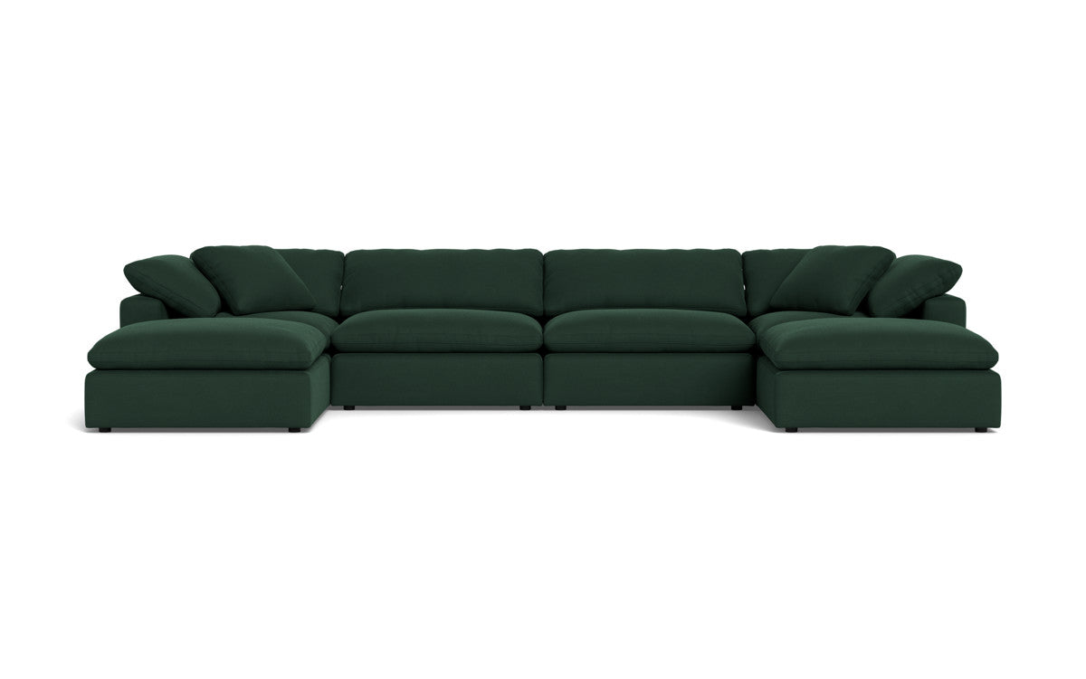 Fluffy 4 Piece Sectional W/Double Otto - Dream Forest