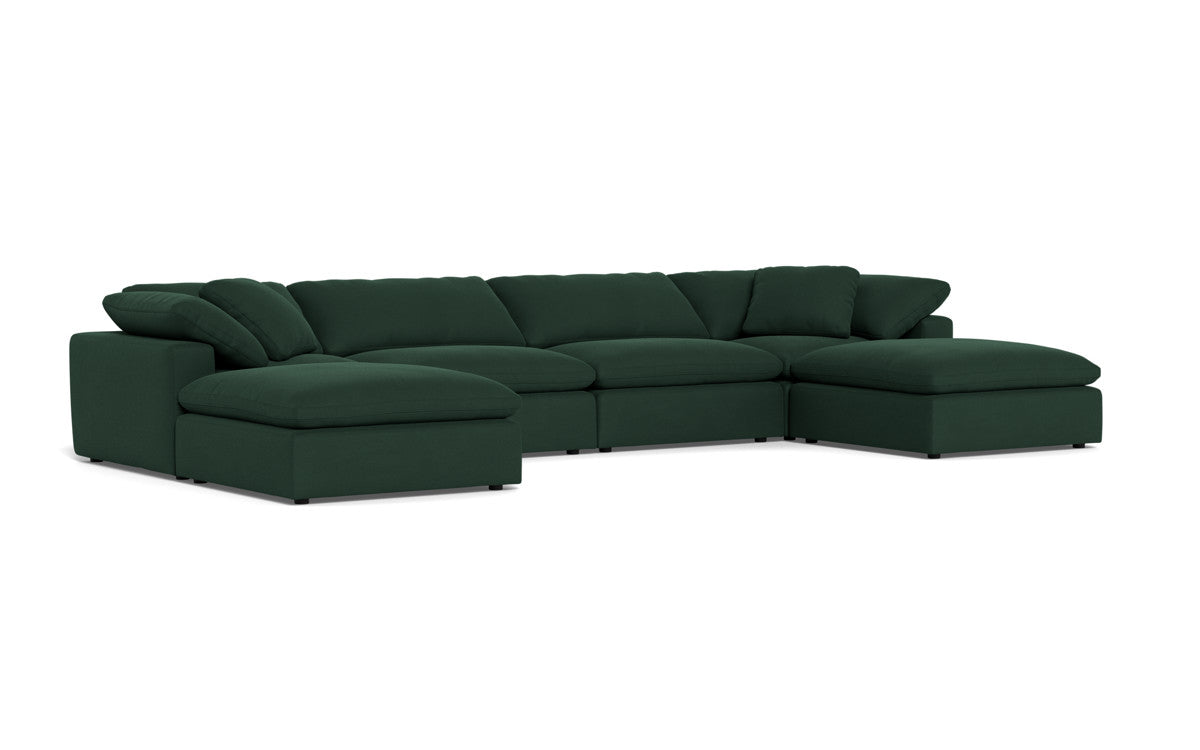 Fluffy 4 Piece Sectional W/Double Otto - Dream Forest