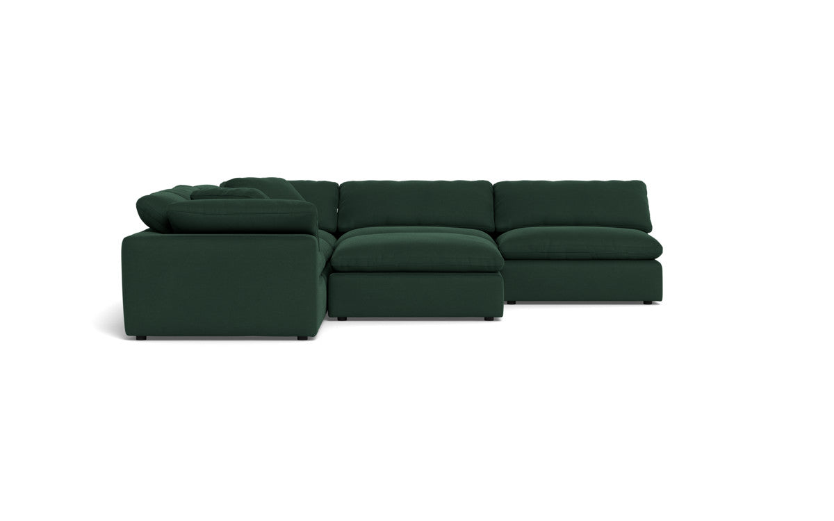 Fluffy 5 Piece Sectional W/Ottoman - Dream Forest