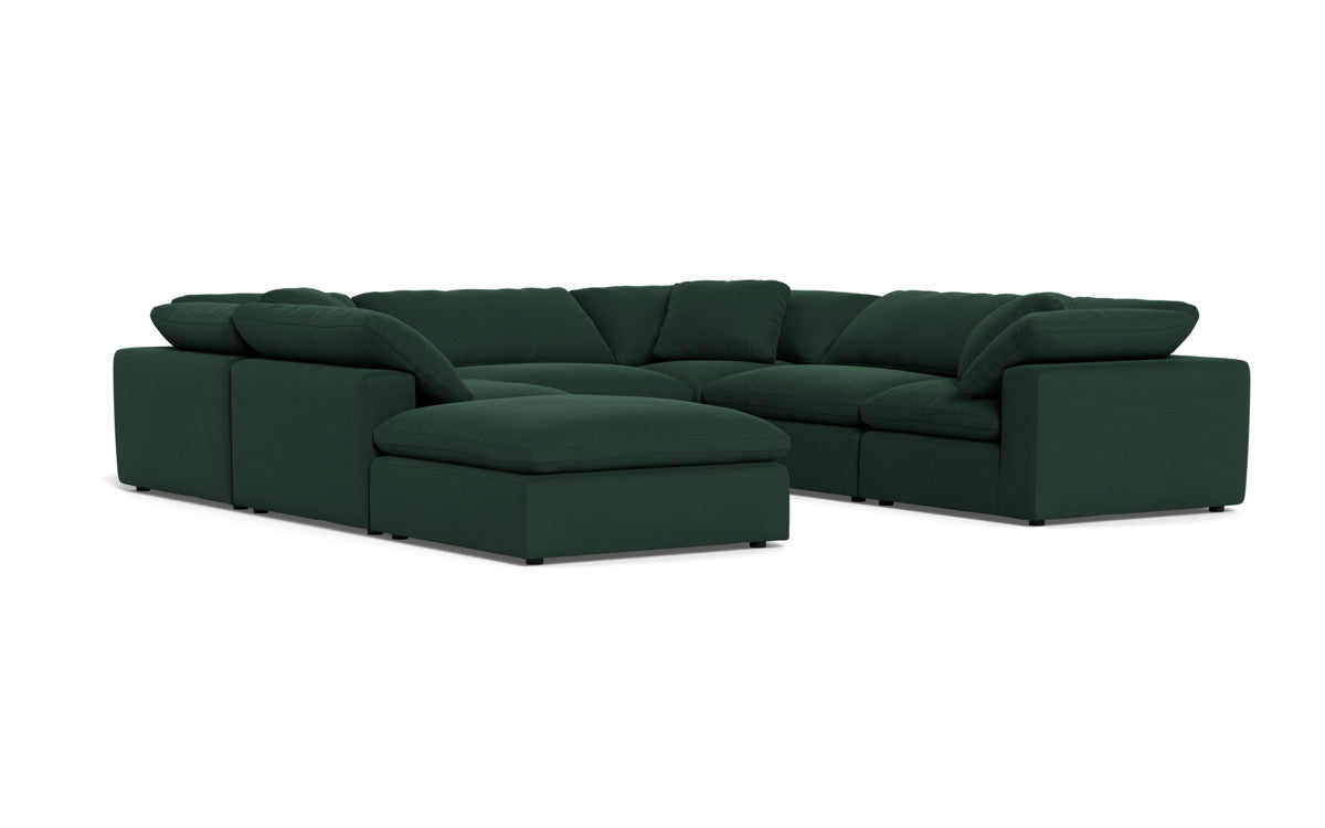 Fluffy 6 Piece Sectional W/Ottoman - Dream Forest