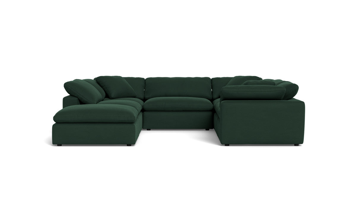 Fluffy 6 Piece Sectional W/Ottoman - Dream Forest