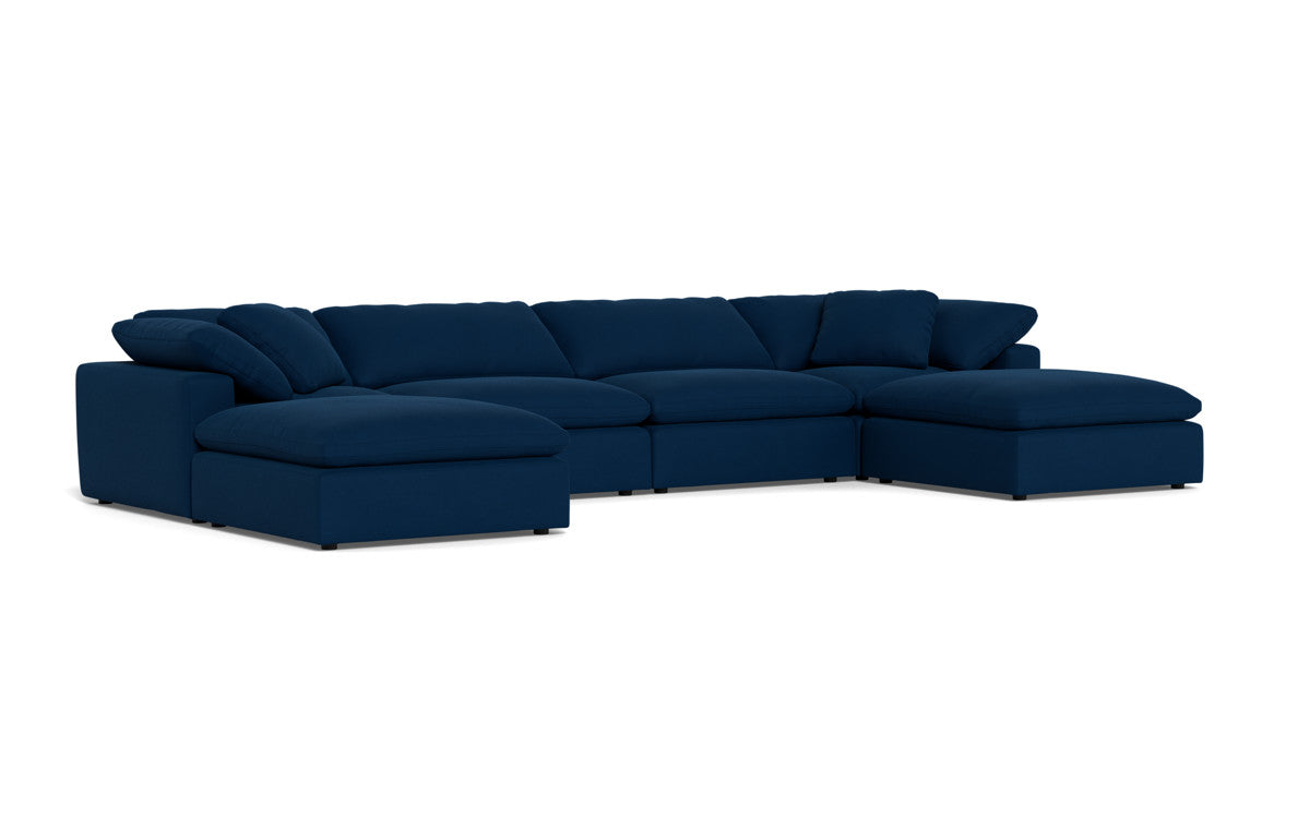 Fluffy 4 Piece Sectional W/Double Otto - Dream Eclipse