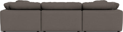 Fluffy 3 Piece Sofa W/Double Ottoman - Toscana Otter