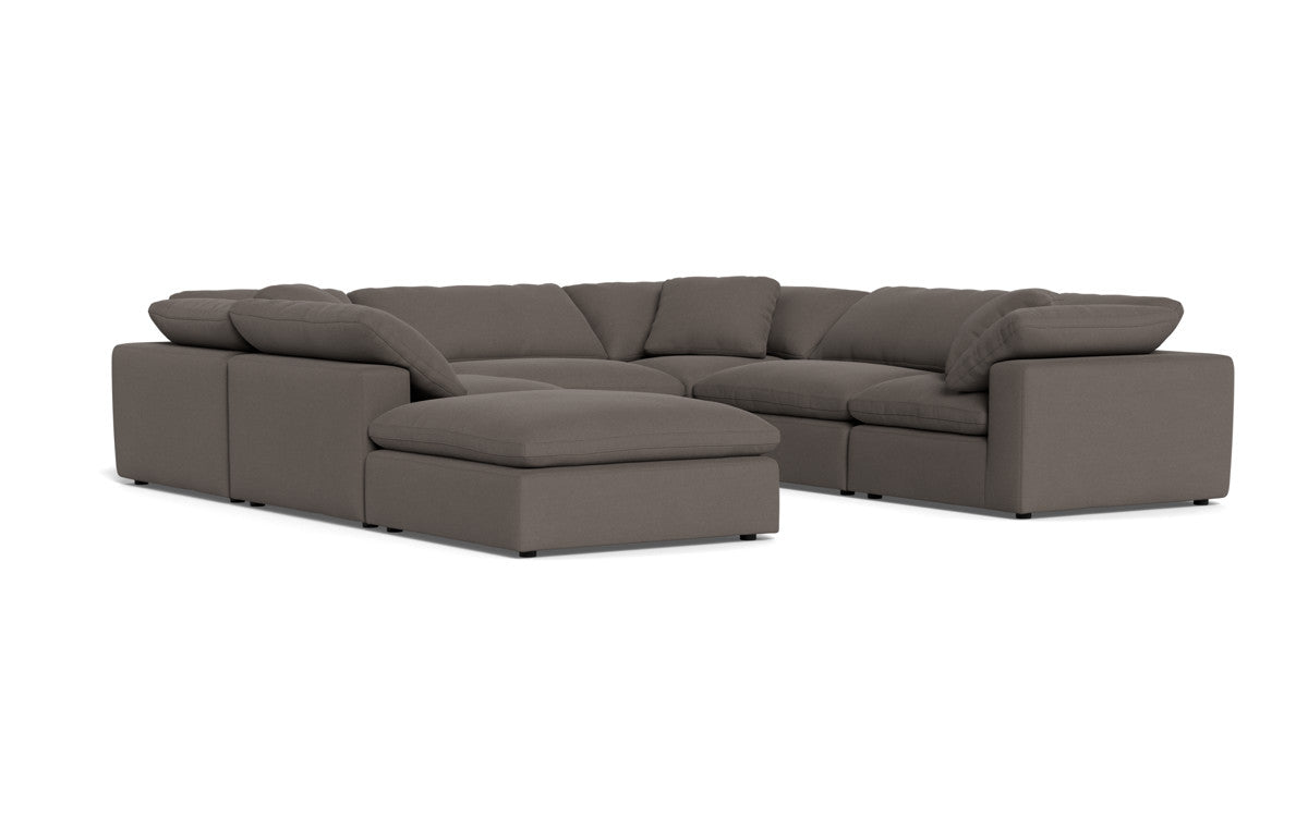 Fluffy 6 Piece Sectional W/Ottoman - Toscana Otter