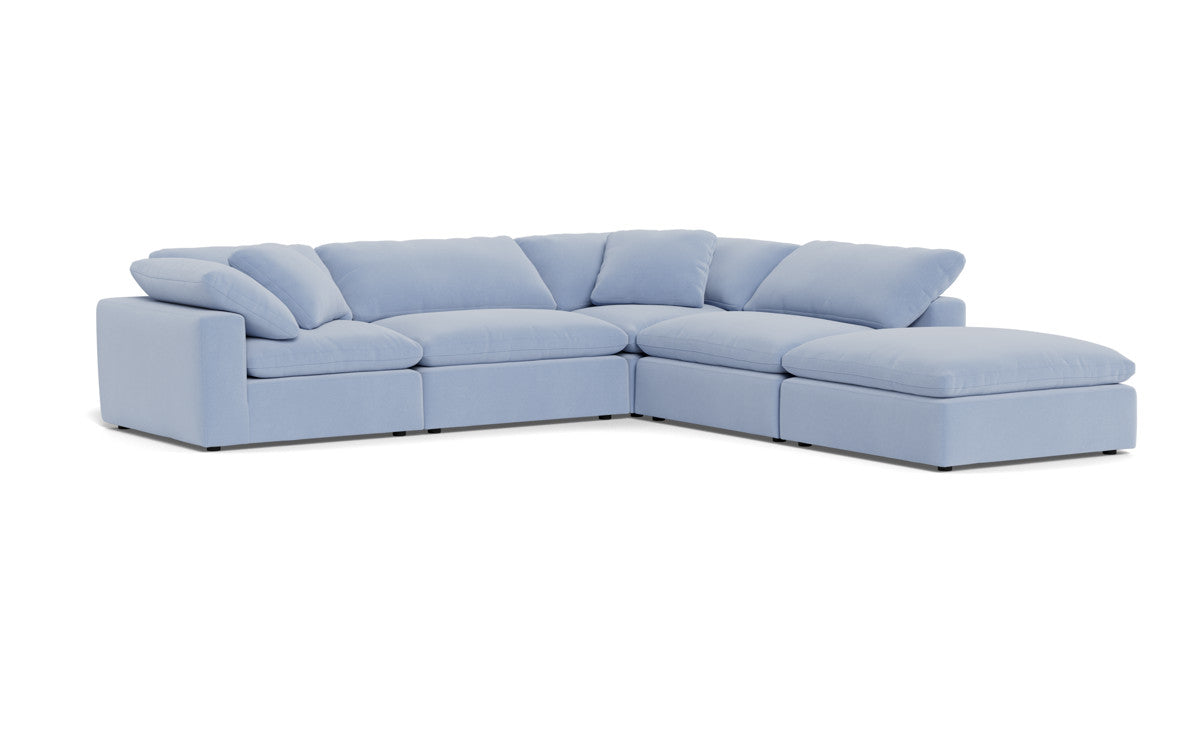 Fluffy 4 Piece Sectional w/Otto - Dream French Blue