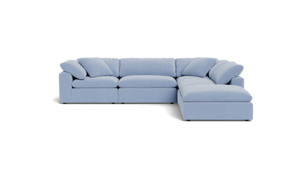 Fluffy 4 Piece Sectional w/Otto - Dream French Blue