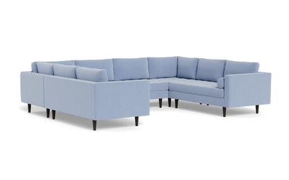 Ladybird 134" U Sectional - Dream French Blue