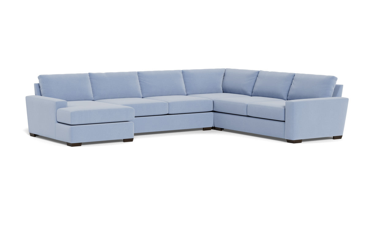 Mas Mesa 162" Deep Corner Sectionals w. Left Chaise - Dream French Blue