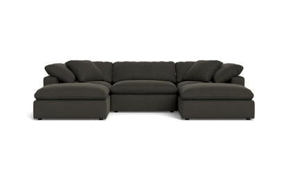 Fluffy 3 Piece Sofa W/Double Ottoman - Dream Chocolate