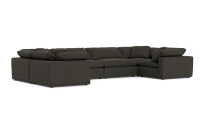 Fluffy 4 Corner U Sectional - Dream Chocolate