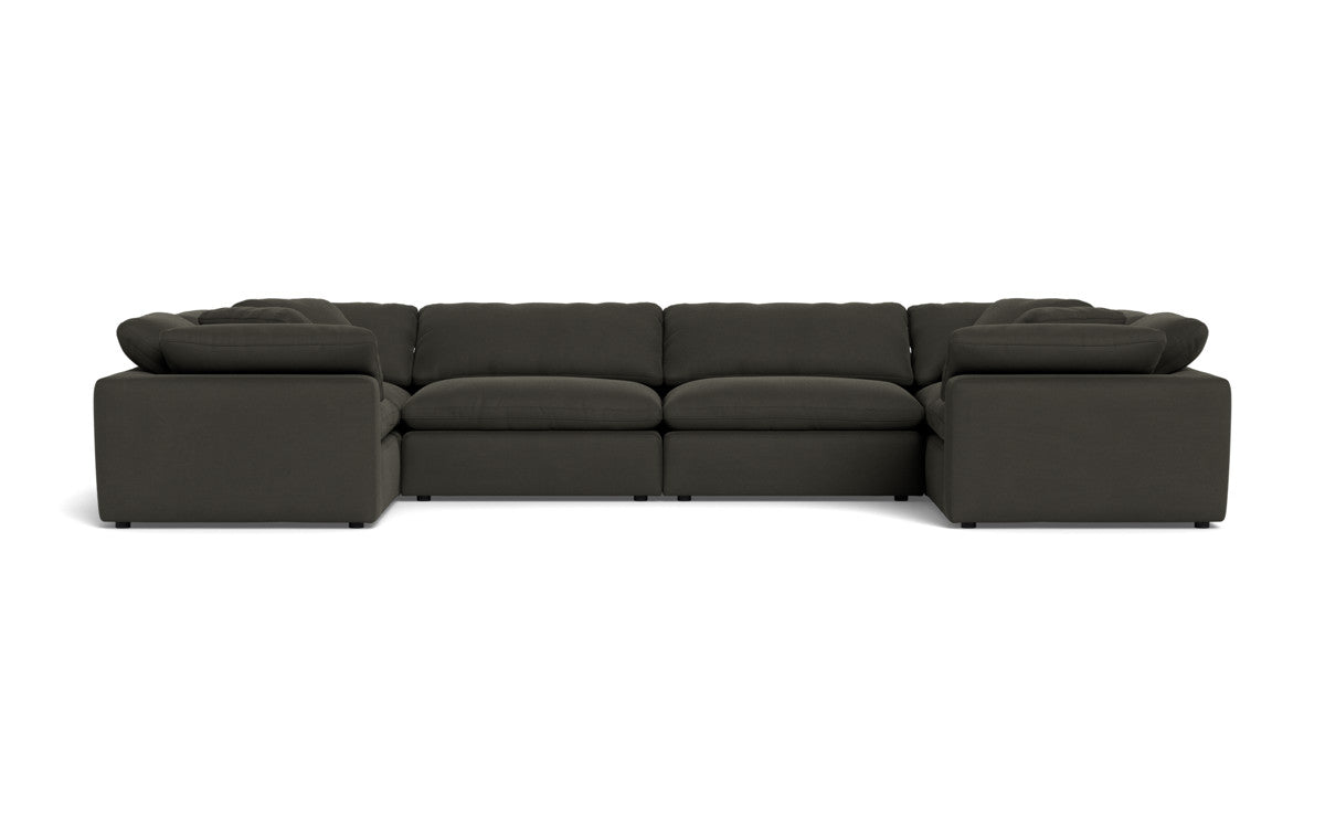 Fluffy 4 Corner U Sectional - Dream Chocolate