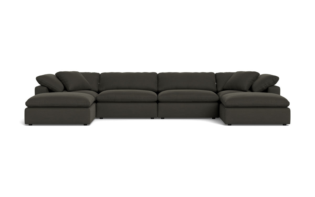 Fluffy 4 Piece Sectional W/Double Otto - Dream Chocolate