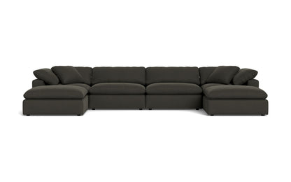 Fluffy 4 Piece Sectional W/Double Otto - Dream Chocolate