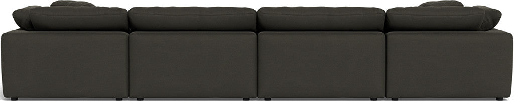 Fluffy 4 Piece Sectional W/Double Otto - Dream Chocolate