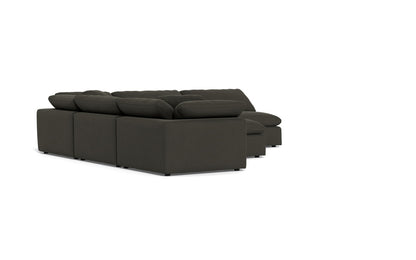 Fluffy 5 Piece Sectional W/Ottoman - Dream Chocolate