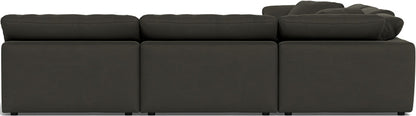 Fluffy 5 Piece Sectional W/Ottoman - Dream Chocolate